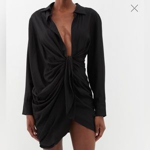 JACQUEMUS BAHIA DRAPED ASYMETRIC MINI DRESS